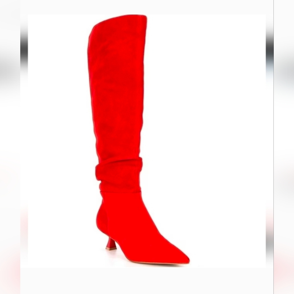 NWT Gianni Bini Red Suede Heeled Boots